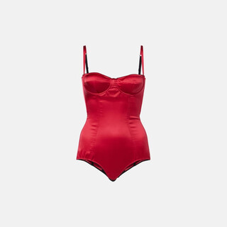 Dolce&gabbana silk blended satin bodysuit p01021122 red xs xs