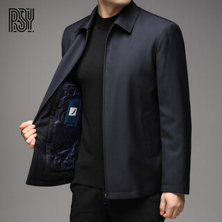 Bg glamurb light luxury brand jacket men's jacket men's mulberry silk wool removable white goose down liner jacket navy blue 05 style removable liner l 175