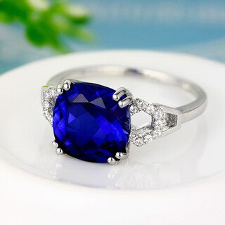 Yiqi sapphire ring 925 silver plated 18k gold inlaid with colored gems colorful tanzanite jewelry ring women's accessories no. 8