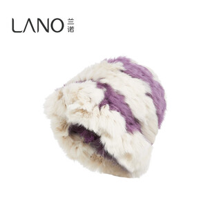 Lannuo rex rabbit hair fisherman hat 2024 autumn and winter new warm and windproof large hat wai showing face small basin hat lion wake hat women purple m (56-58cm)