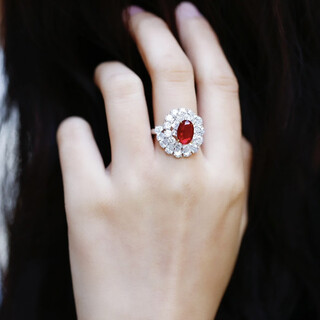 Royalpick ruby ring 3 carats unburned pigeon blood red 18k gold diamond as a wife's day birthday gift for marriage