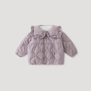 Bali piggy girls' cotton clothes autumn and winter warm outing cotton clothes children's thickened cotton jackets winter tops baby girl's padded jackets gray wind chime purple 90
