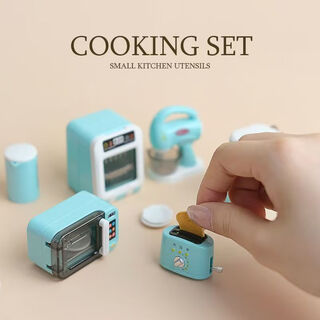 Mini supermarket toys food toys girls play house miniature diy children snacks convenience store mini blue electrical appliances set