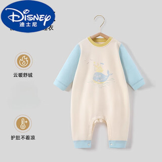 Disney (disney) children's pajamas spring, autumn and winter baby pure cotton velvet home clothes set men's and women's one-piece clothes deya journey 80 cm