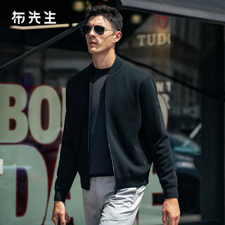 Mr. bu baseball collar wool jacket men's 2025 winter new zipper pocket jacket cardigan elegant style bt16965 piano black l (175)