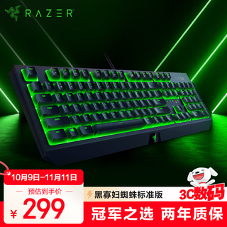 雷蛇（Razer）黑寡妇蜘蛛标准版 机械键盘 游戏键盘 绿色背光 游戏电竞 有线机械键盘 绿轴