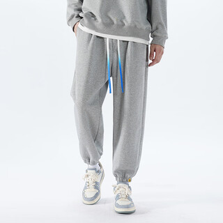 Semir brand special sale men's pure cotton leggings sweatpants youth loose and versatile casual sweatpants hong kong style trendy leggings 601 light gray s