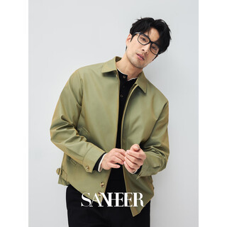 Sanheer british classic japanese imported luxury brand royal two-color fabric autumn and winter men's lapel jacket daj408 khaki l 50