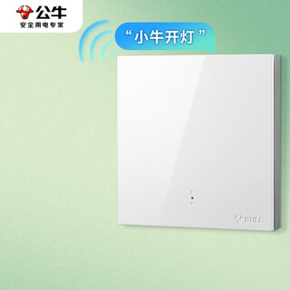 公牛（BULL）智能开关 语音/手动控制  无需联网 一位遥控开关 白色GTQ112