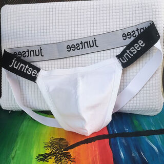 Men's sexy thong back hollow sexy underwear low waist butt lifting stimulating protrusion ga white letter l