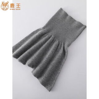 鹿王（KING DEER）软糯亲肤秋冬款女士羊绒裤女高腰加厚纯色羊绒打底裤针织短裤女 中灰色 均码