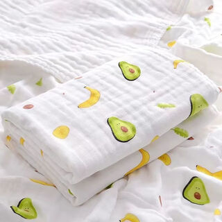 Baby gauze absorbent bath towel, newborn gauze blanket, baby bath bag, children's bath towel, towel quilt, four layers - avocado - 110*110cm free square towel, type a stretch (error 2cm)