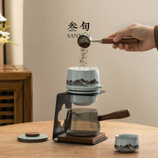 Thirty-year-old wengan ru kiln xingyun automatic teapot for household lazy people to make tea artifact kung fu tea set gift for the elders wengan ru kiln_xingyun automatic tea set (tianqing)