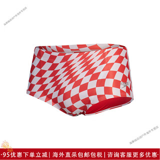 速比涛（Speedo）经典印花抗氯竞赛式训练17cm三角泳裤男款 红色/白色 均码 32