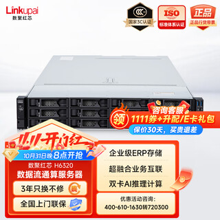 Shuju red core h6320/h6520 2u dual-channel xeon server deep learning hyper-converged storage shared universal gpu computing base all-in-one machine h6320丨2*silver 4310 24 cores 48 threads 128g/960g/3.84t/1500w*2