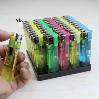 Lilang 50-200 pieces supermarket household disposable lighter open flame windproof transparent custom advertising cheap 2 pieces small round open flame