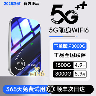 酷米行移动随身5G无线网络千兆3C认证充电宝wifi6便携式2025新款wifi无限流量新疆西藏云南可用全国通用 旗舰优选5G全网通【优享版】双频多核-送3000G