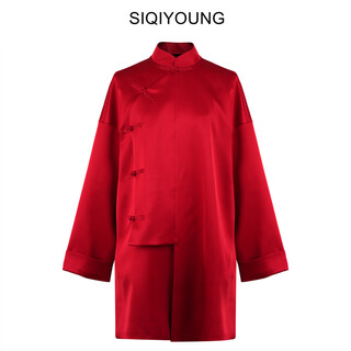 Siqiyoung jinyumantang-off-shoulder sleeve coat red s