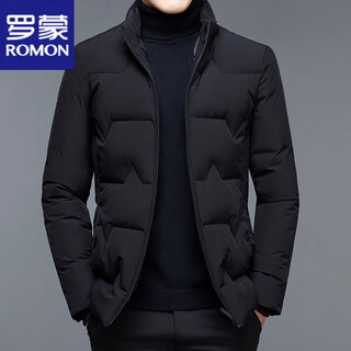 Romon men's cotton clothes 2025 autumn and winter new cotton clothes business thick warm cotton jackets winter jackets men's trend black m 170 (100-120jin jin is equal to 0.5 kg)