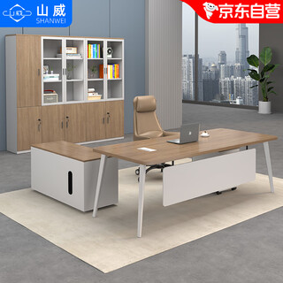 Shanwei simple modern single boss desk office desk and chair combination manager supervisor table 1.8 meters executive desk + side cabinet