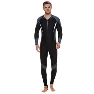 Shark bart men's thin material one-piece swimsuit jellyfish suit wet suit men's snorkeling equipment surf suit 1330 gray with black and white xxl