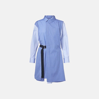 Sacai striped cotton poplin shirt dress p01099134 blue m m