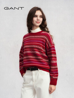 Gant 25 new autumn and winter women's pullover sweater round neck long-sleeved sweater 630-red s