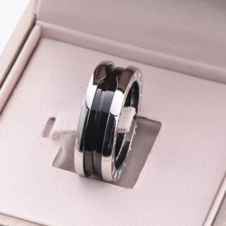 Di is 18k gold ring for men plated 18k rose black and white ceramic spring couple ring s925 for men and women, white gold and black double layer, 6 us size 11-12 country size)