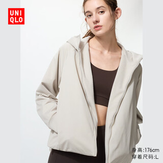 Uniqlo women's reversible windproof polar fleece zipper hooded jacket outdoor waterproof winter new style 479697 479697/30 light beige l
