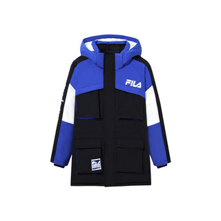 Fila boys' medium and large down jacket (130-170) medium long down jacket boys' casual warm loose jacket legend blue 165