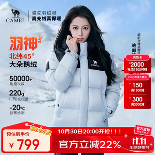 Camel (camel) dilireba's same style - yushen pro outdoor down jacket for men and women, thickened warm bread jacket