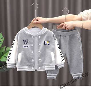 Gesufan 2025 trendy boys two-piece woolen coat long-sleeved suit for baby boys 0-5 years old thickened clothes loose set main picture style 90 - it is recommended that 24jin jin is equal to within 0.5 kg