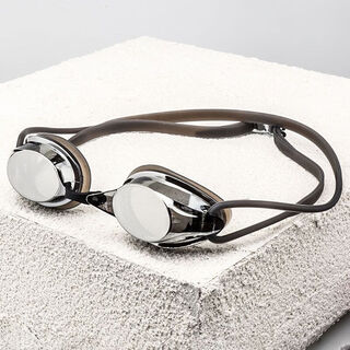 Yingfa swimming goggles 570 racing goggles, men's and women's high-definition anti-fog coating, universal for children and adults, coated style - black silver, flat