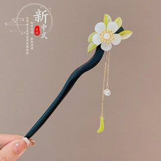 Zan yingmei chinese ancient style walking hairpin, new chinese style hairpin, high-end sandalwood hairpin, elegant hanfu tassel headdress, orchid tassel 1 branch