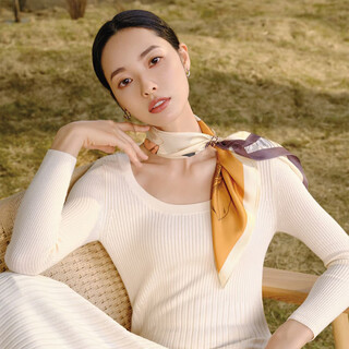 Wensli silk scarf mulberry silk women's square scarf 63cm mother's birthday gift scarf gift box magnolia fu