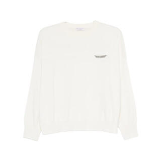 Brunello cucinelli women's sweater warm and soft solid color autumn and winter daily knitted simple white one size | m