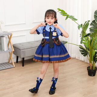 Blooming judy rabbit police officer suit clothes children's autumn cos dress lolita girls skirt short-sleeved clothes + socks + badge + tie 100