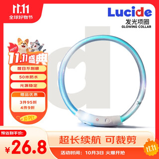 Luhid dog collar, luminous dog leash, multiple luminous colors, adjustable size, anti-lost rechargeable model for walking the dog at night
