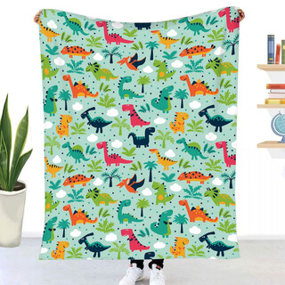 Cartoon dinosaur series flannel blanket double-sided fleece blanket sofa office nap baby blanket gift small blanket kl 01 200cm*200cm