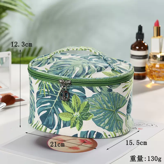 Yusenyi casual popular travel ladies canvas large capacity cosmetic bag pure cotton creative printed cosmetic bag fabric bucket shape