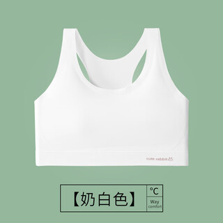 Plandoo seamless girls' underwear, second stage of puberty development, 10 to 14 years old girls' bra for junior high school and primary school students, milky white m _ suitable for 40-80 jin jin equals 0.5 kg