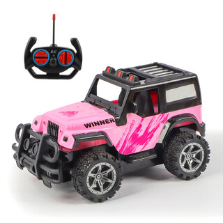 Shantou lincun children's remote control car remote control off-road vehicle jeep electric toy little boy toy car sealed pink ordinary battery version (not charged)