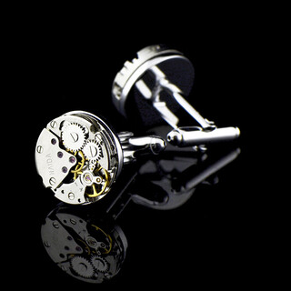 Minghuitong movement cufflinks, men's light luxury tourbillon rotatable mechanical cufflinks, high-end business formal french shirt chest buttons, classic mechanical cufflinks 1 piece