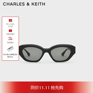 Charles&keith european and american small frame retro cat eye sunglasses birthday gift ck3-91280550 black black r