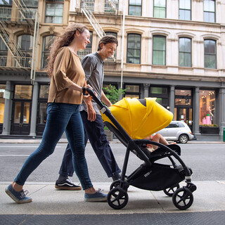 Bugaboo baby stroller bee6 bugaboo bee5 lightweight folding two-way sitting and lying baby umbrella stroller bee6 silver frame black pad water mist blue consultation grab