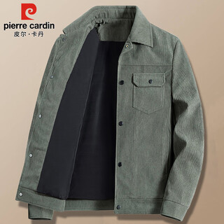 Pierre cardin corduroy jacket men's spring autumn winter casual men's trendy pilot multi-pocket work jacket military green xl