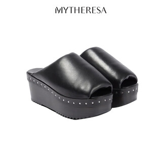 Rick owens new year's gift women's padded leather platform sandals p00751496 black 37 cn 37