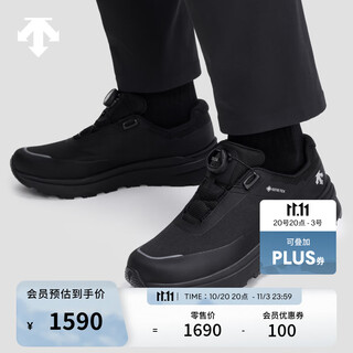 Descente dualis series commuter men's and women's gtx waterproof boa sports and casual shoes men's bk-black-d5431dsn34 42