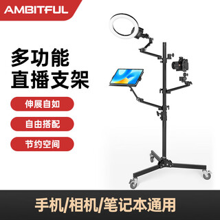 Ambitful equipment tree live broadcast bracket desktop floor-standing pole cross-arm light stand mobile phone tablet slr camera microphone photography fill-in light arm video floor-standing wheeled equipment tree stand