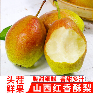 京鲜鲲山西红香酥梨 新鲜水果 酥梨现摘水果脆甜梨子生鲜 5斤活动装（净重4.5斤）